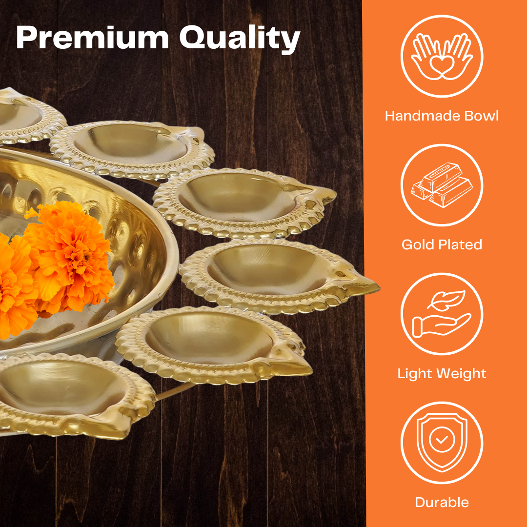 Floral Harmony Urli with Diya