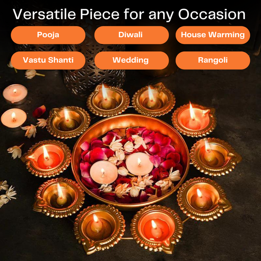 Floral Harmony Urli with Diya