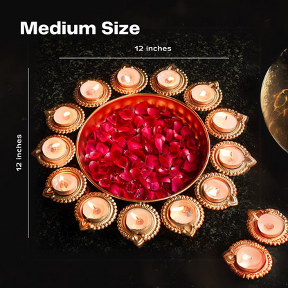 Floral Harmony Urli with Diya