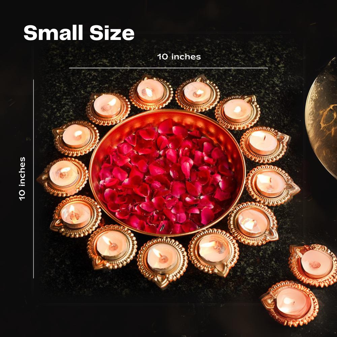 Floral Harmony Urli with Diya